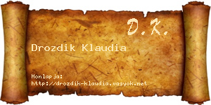 Drozdik Klaudia névjegykártya